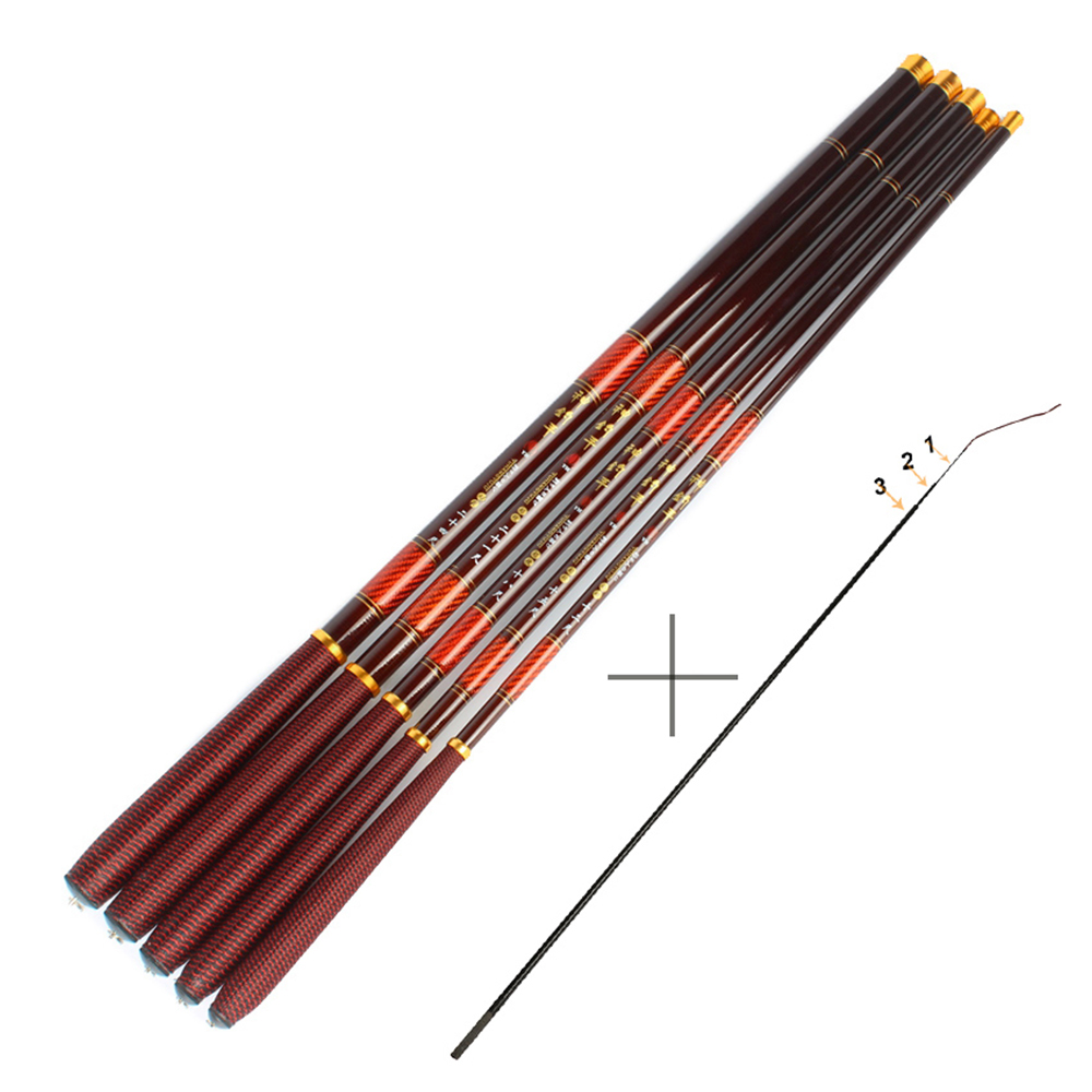 Goture 1 Piece Carbon Inshore Stream Trout Pole Telescopic Tenkara Fishing Rod Ultralight Travel Fishing Rod 7.2M