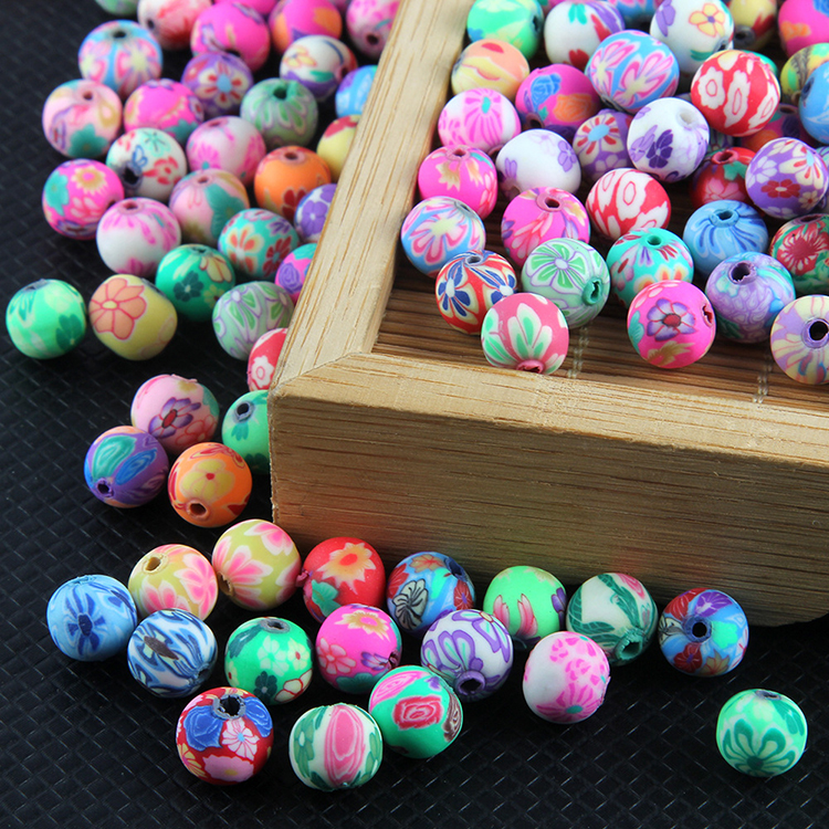6mm 8mm 10mm wholesale Vinyl Heishi Polymer Clay various loose round beads are used for jewelry making necklace bracelets