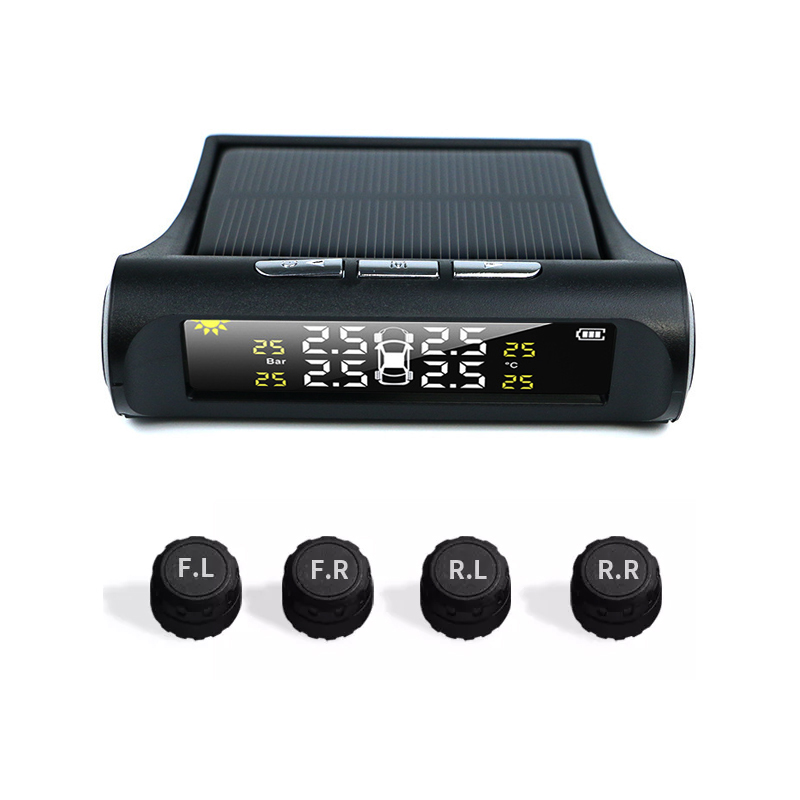 Система контроля давления в шинах Tpms, Беспроводная сигнализация давления в шинах на солнечной батарее для лобового стекла, с внешним наружным датчиком давления