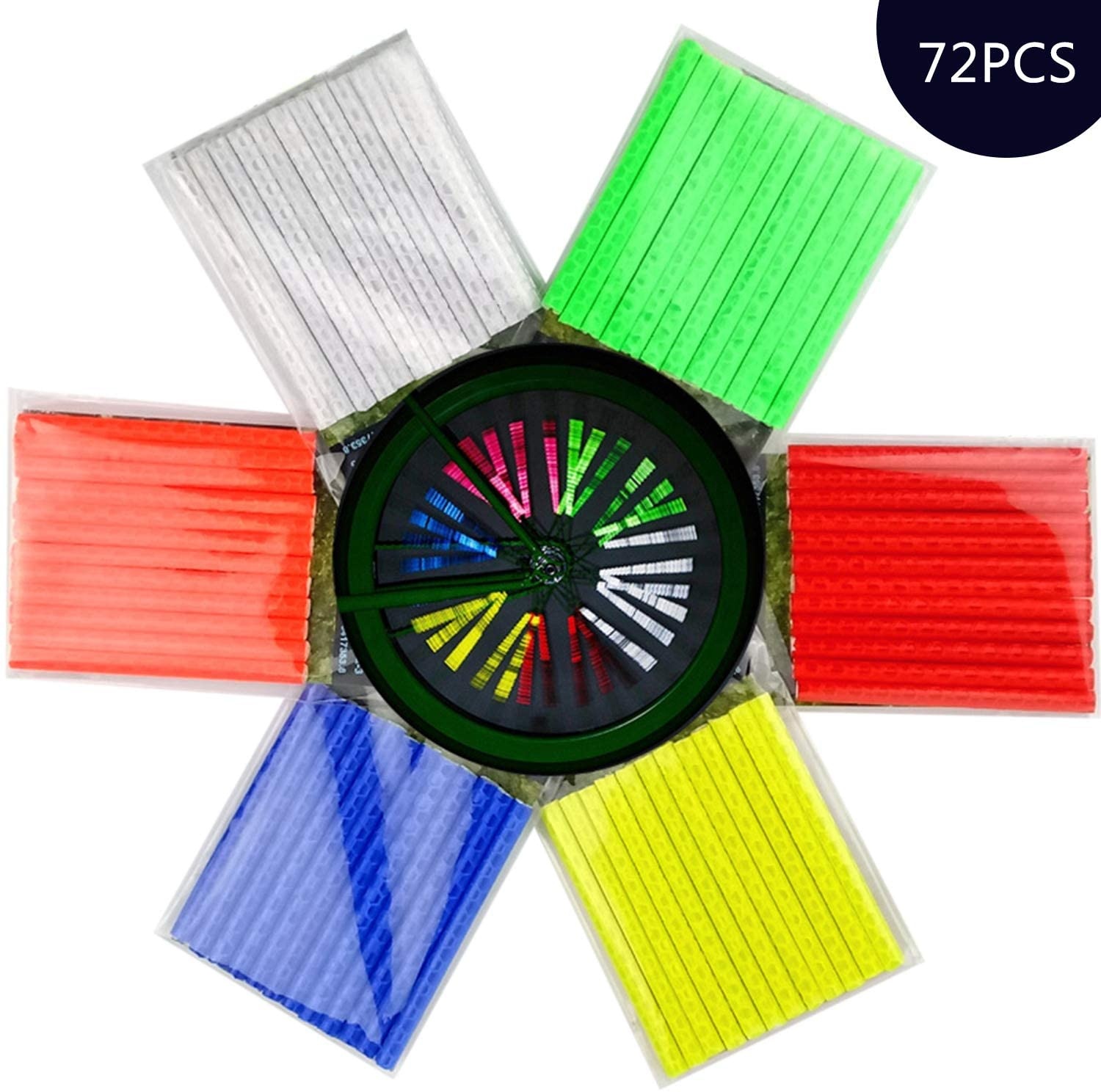 12pcs Reflective Tube Clip Bicycle Wheel Spokes Light For Warning Light