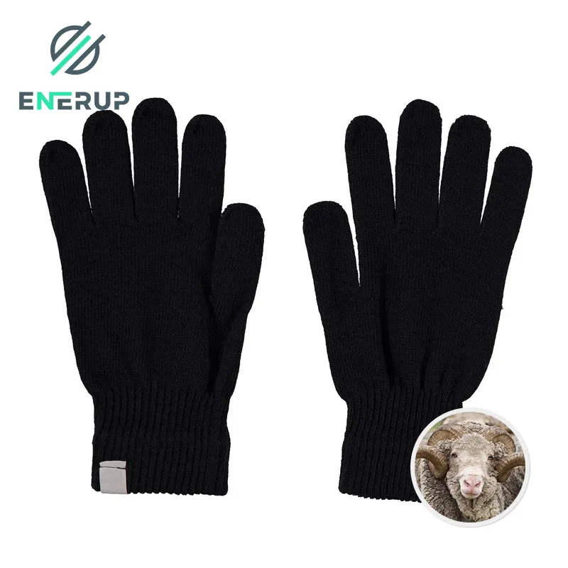 Enerup Winter Magic Gloves Touch Screen Women Men Warm Stretch Knitted Merino Wool Mittens Decorative pattern acrylic Gloves