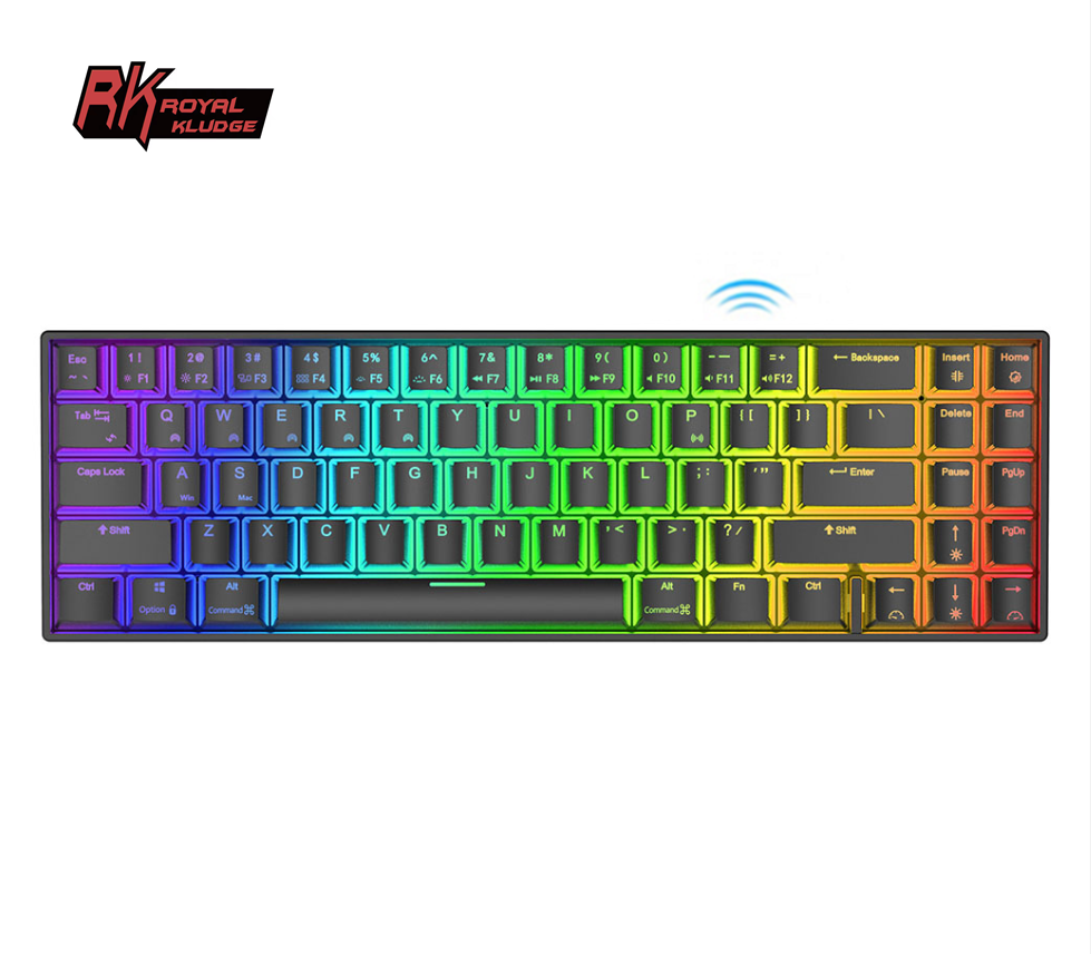 Игровая Механическая мышь для планшета Royal Kludge RK71 с подсветкой и прочной необычной пользовательской клавиатурой с логотипом для игр с испанским текстом