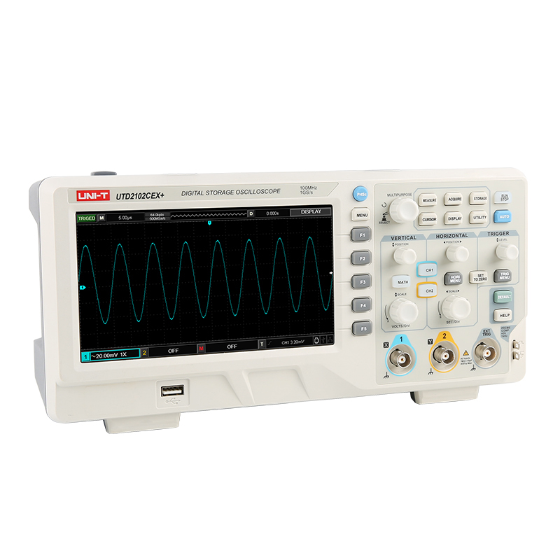 UNI-T UTD2102CEX + 2 канала 100 МГц Настольный цифровой запоминающий осциллограф
