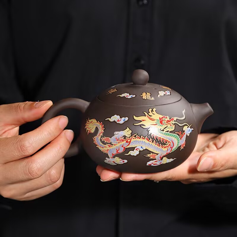 Hot Selling Color Changing Teapot Chinese Style Yixing Purple Clay Teapots With Cups gift Tea set