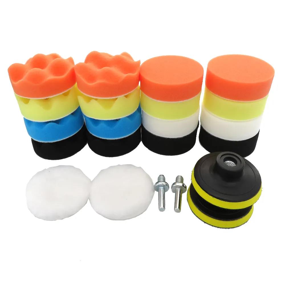 20pcs/set 3 Inch Foam Polishing Kit Cone Sponge Set For Car Body Cleaning