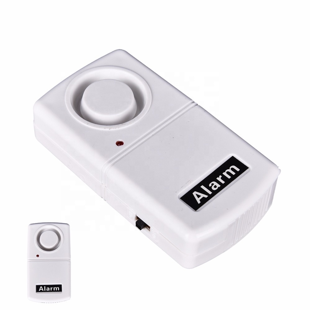 White Wireless Home Security Remote Control Vibration Glass Alarm Window Door
