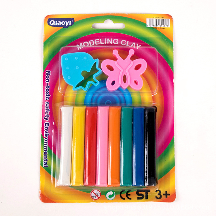 Manufacturer 8 Color Card Blister Children'S Color Mud Educational Toys Diy Plasticine Clay Set