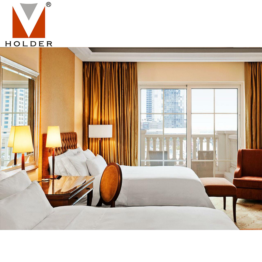 HDB-478 Hotel Bedroom Furniture Factory For sale Modern Bed Room Furniture Of Luxury Commercial Wood Hotel Bedroom Sets