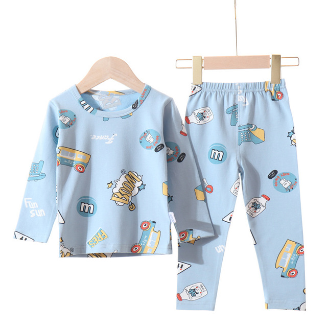 Wholesale Baby Boys Girls Long Sleeve Cotton Sleepwear 0 5Y kids Pajama Sets