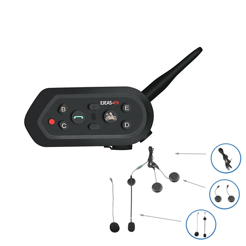 Bluetooth-интерком для мотоциклетных шлемов E6 1200 м с динамиками