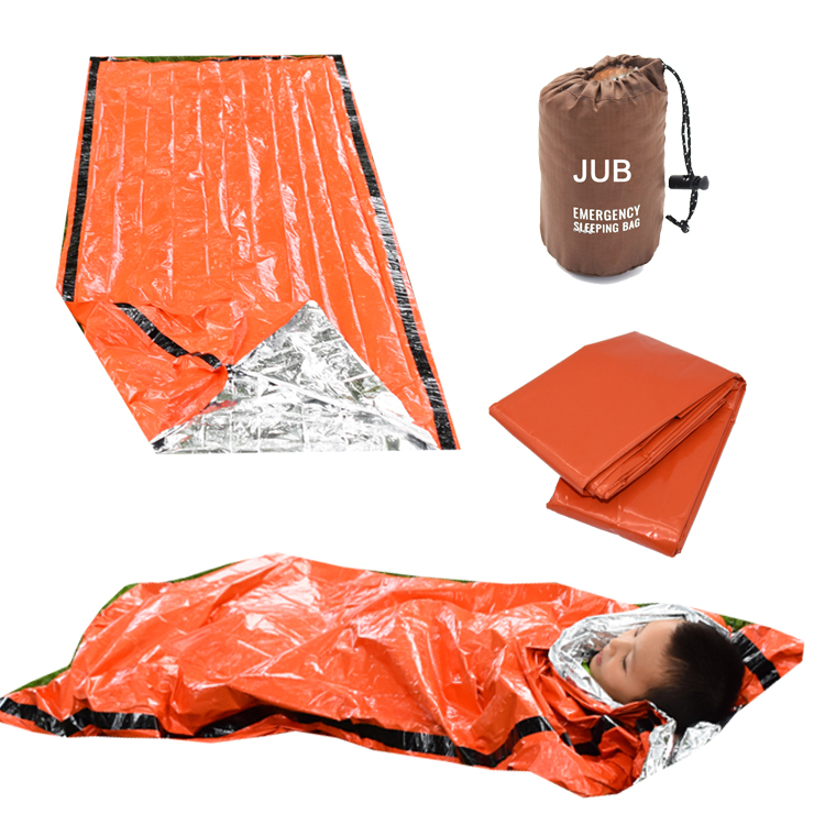 Заказной логотип Размер Водонепроницаемый с подогревом аварийный Bivy выживания Аварийный тепловой спальный мешок для кемпинга