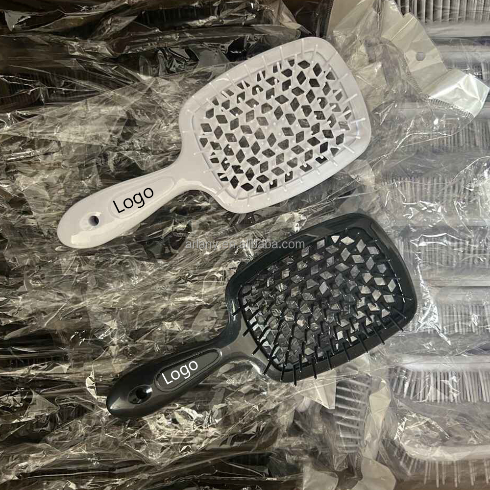 ABS Paddle Hollow Out Hair Comb Vented Hair Brush Scalp Massage Combs Wet And Dry Dual-Purpose Hairdressing Comb