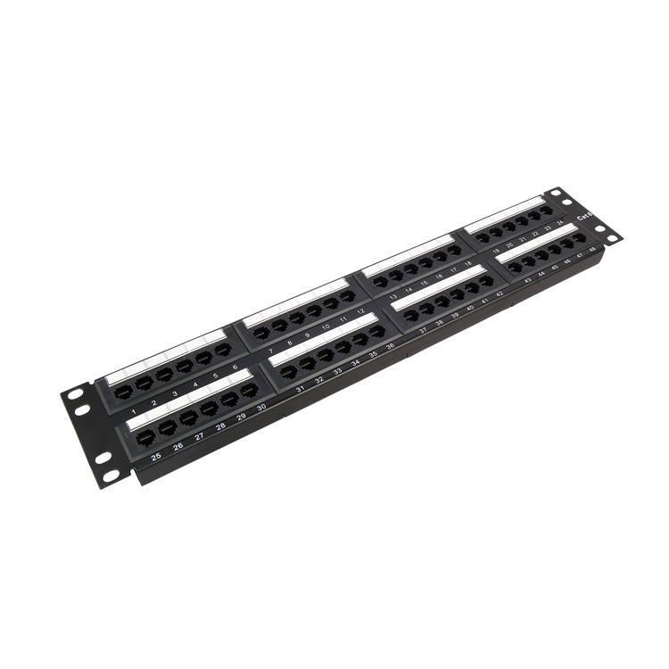 19 дюймов 2U Cat6 48 портов крона патч-панель с печатью