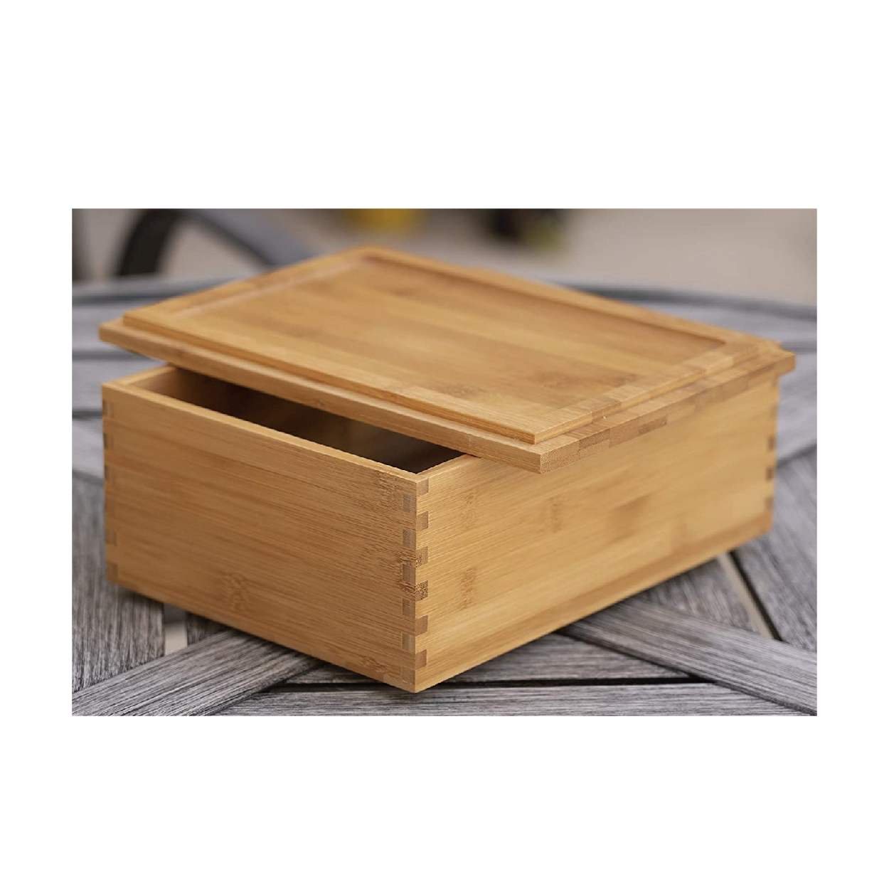 Bamboo Wooden Stash Storage Boxes Keepsake Box with Rolling Tray