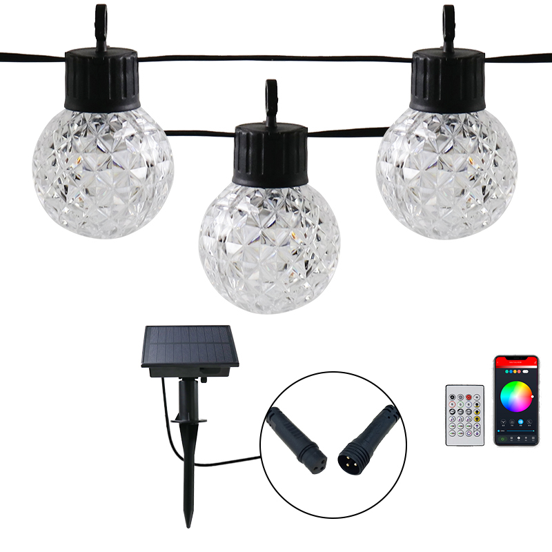 18.4FT Outdoor string light Smart APP controlled G40 globe RGB decor string lights for home