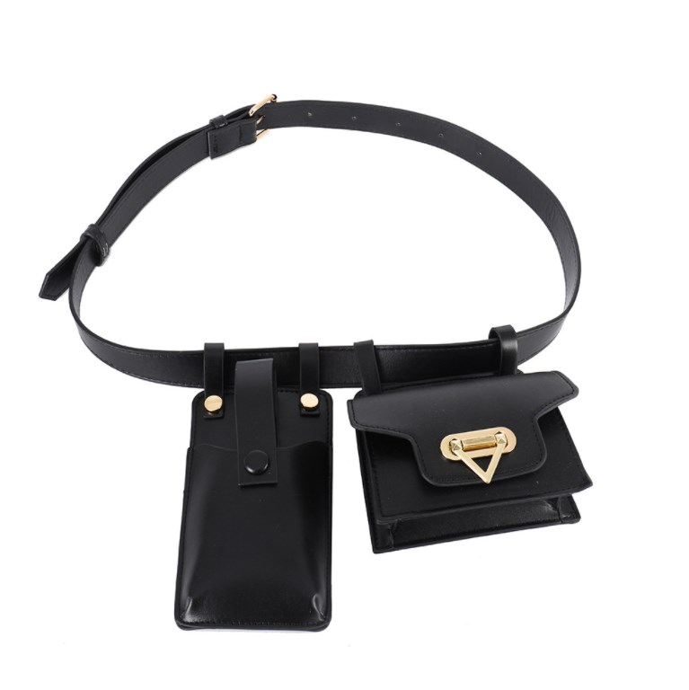 Factory Wholesale PU Belt With Two Mini Pu Bags