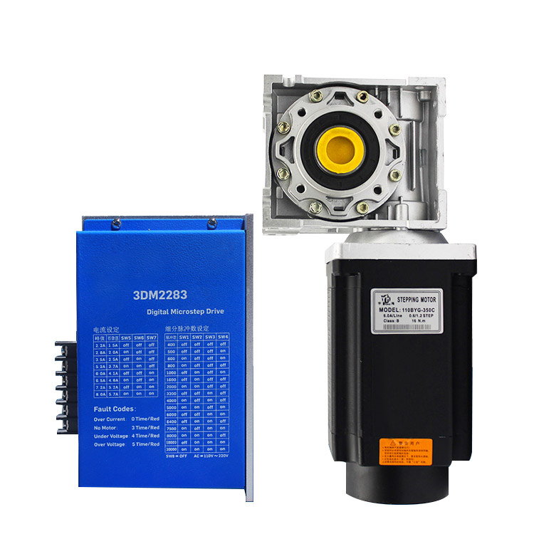 NEMA52 130mm stepper motor with RV063 80ratio worm gearbox