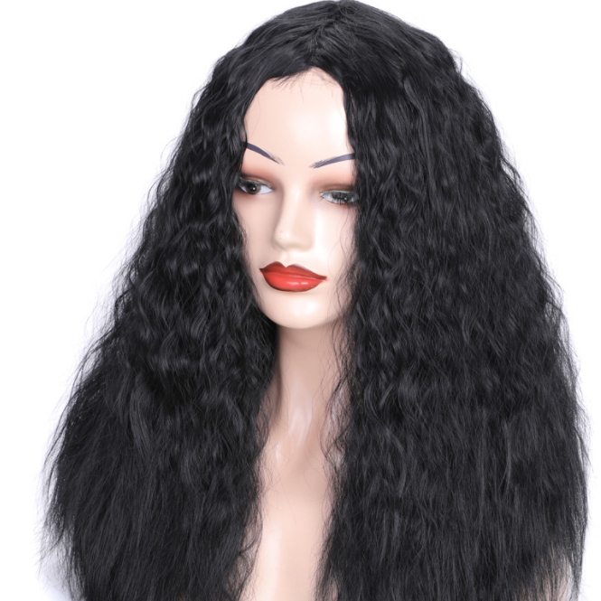 African wig headset corn perm wig headset fluffy long head set long curly hair hair wig headset