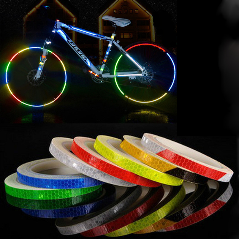 8m Reflective Stickers Motorcycle Bicycle Reflector Bike Cycling Security Wheel Rim Decal Tape