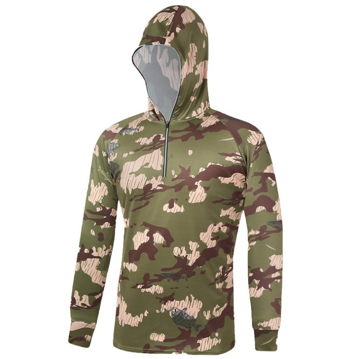 2DY003 Men's High Quality Outdoor Fishing Clothing Camouflage Clothing Quick Dry Long Sleeve Fishing Shirt