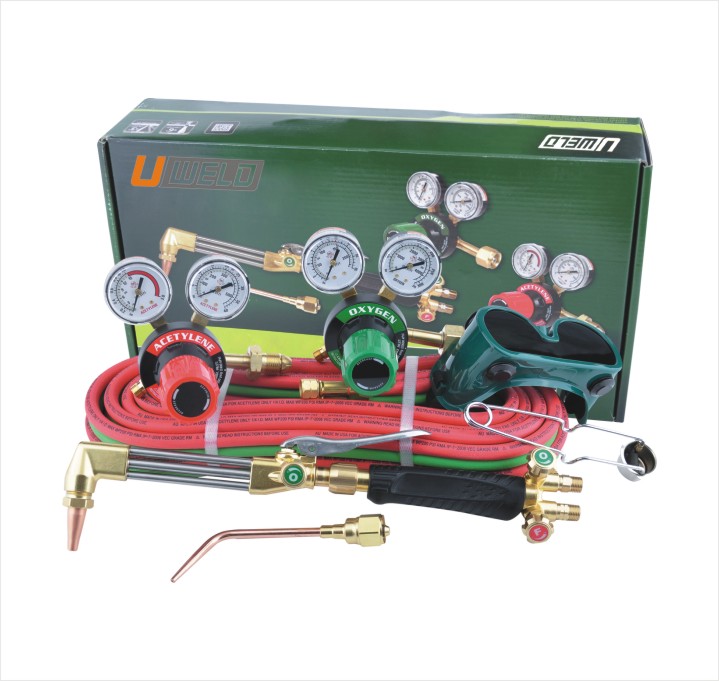 2021 Uweld Portable Acetylene Oxygen Gas Welding Cutting Torch Kit with 250 Torch Package Welding Tool Set