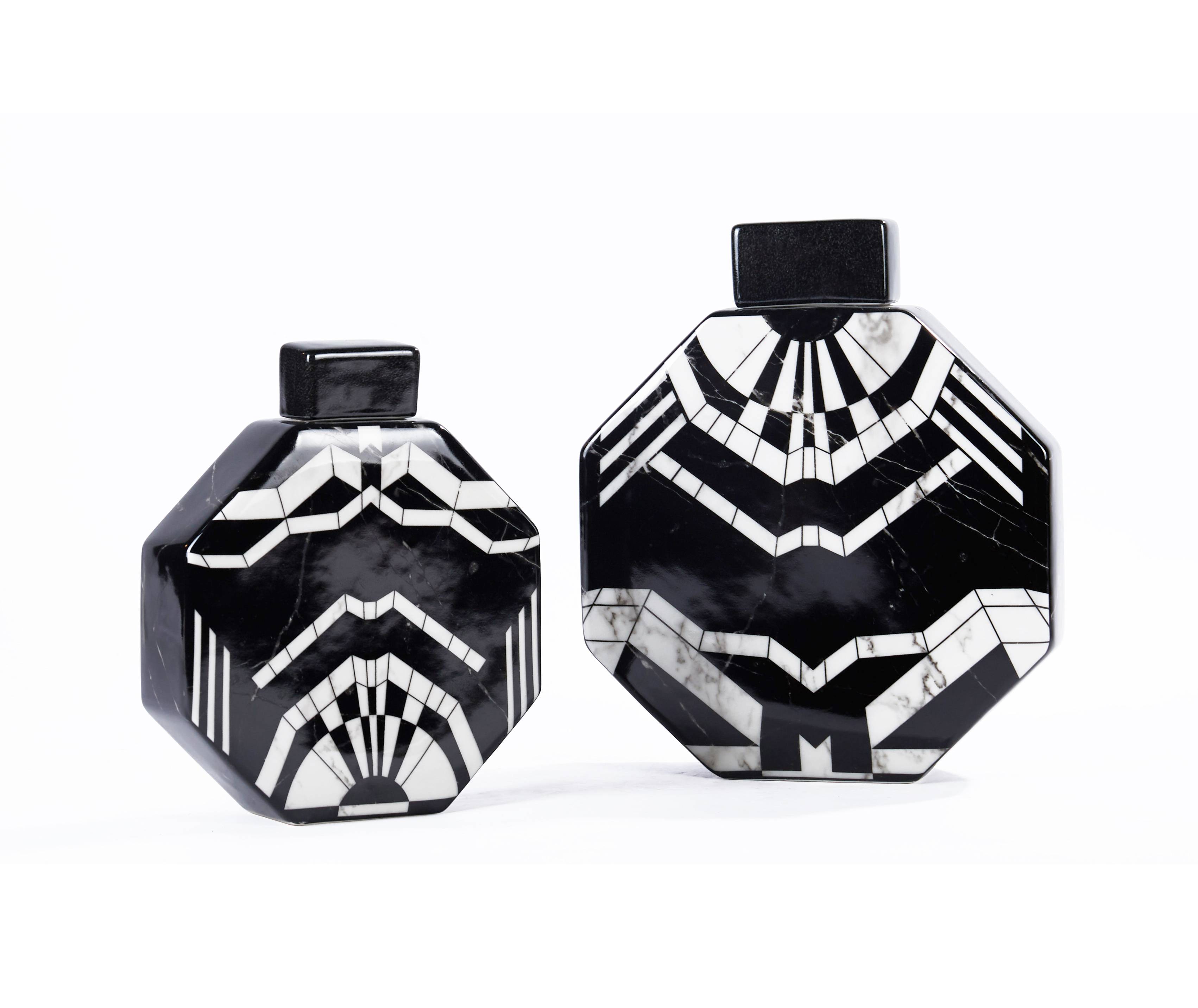 Vintage Home Living Room Accessories Interior Black Decoration Ceramic Storage Jar