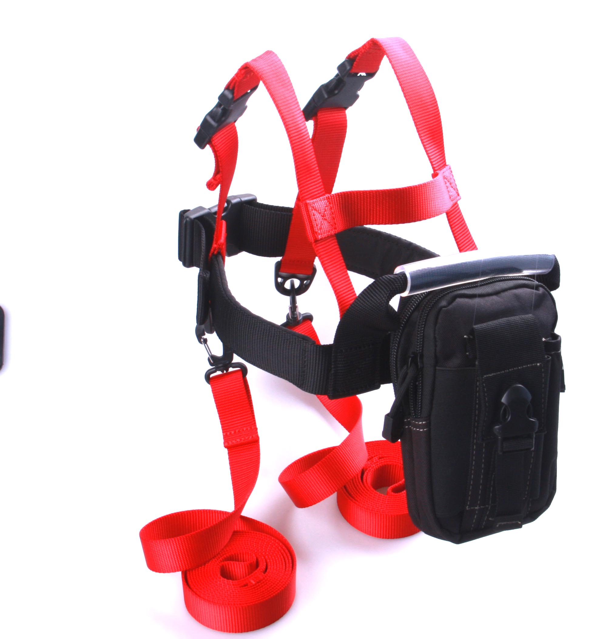 Customized logo durable ski trainer harness with removable bag for kids