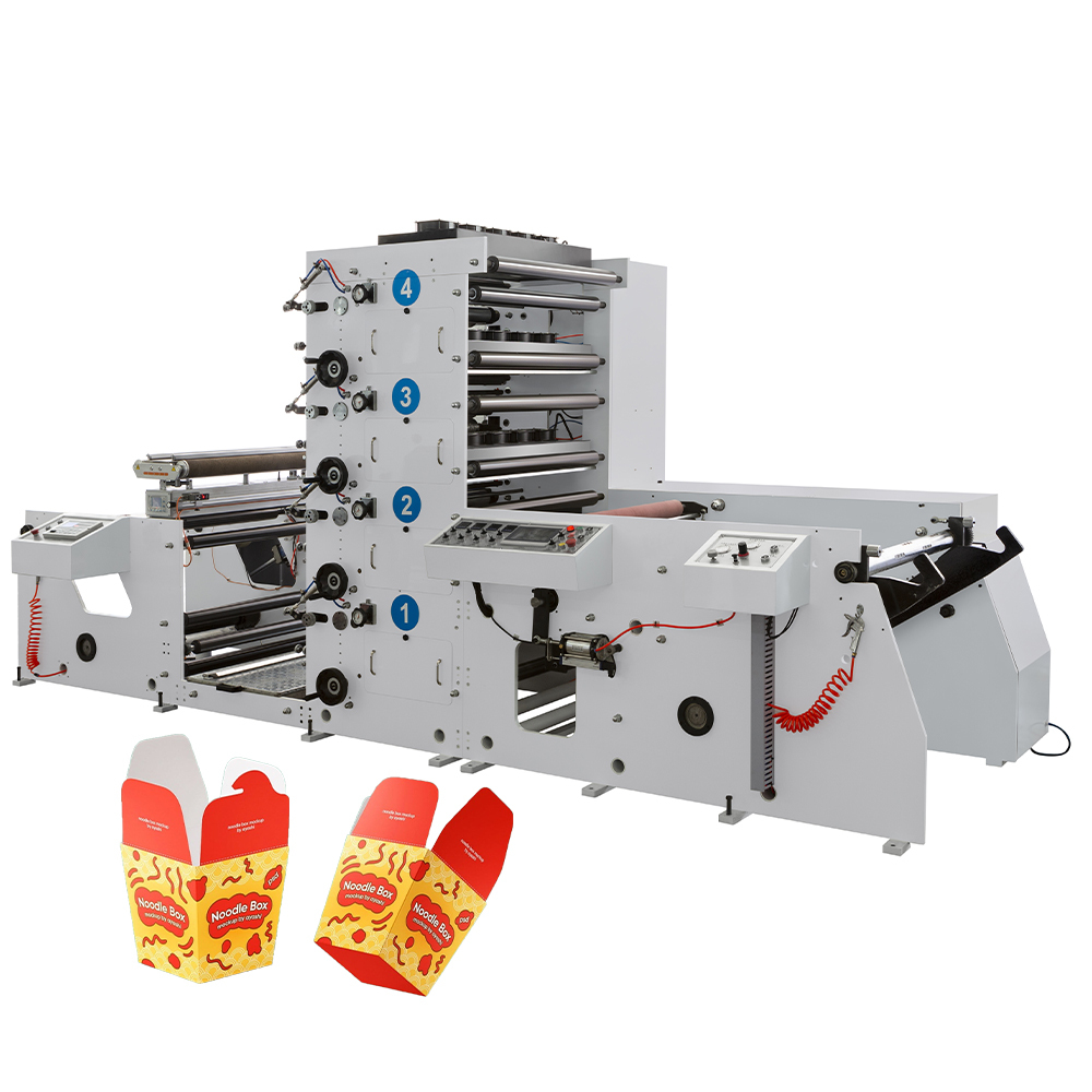 Multifunctional 2 3 4 color paper cup fan box plate bowl label flexo printing machine with die cutting