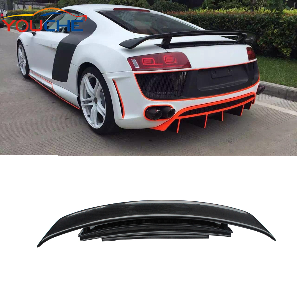 Спойлер R8 GT style, задний спойлер из углеродного волокна для Audi V8 V10 coupe 2008-2014 (не для трансформера)