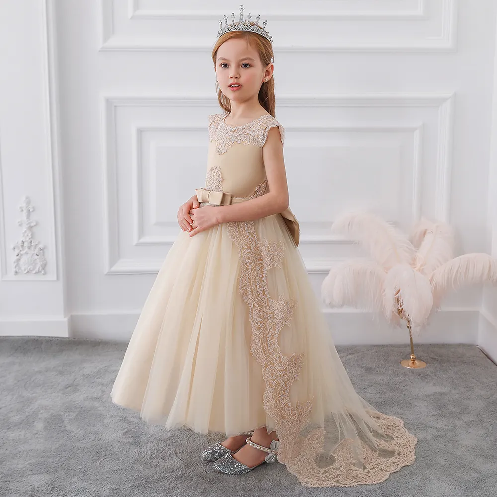Высококачественные свадебные платья mqразы для маленьких девочек, вечерние платья, детское платье, модель LP-255