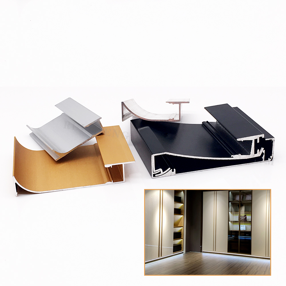 Modern Minimalist Aluminum LED Corner Floor Lamp Elegant Baseboard Metal Trim Wall Lighting Accent