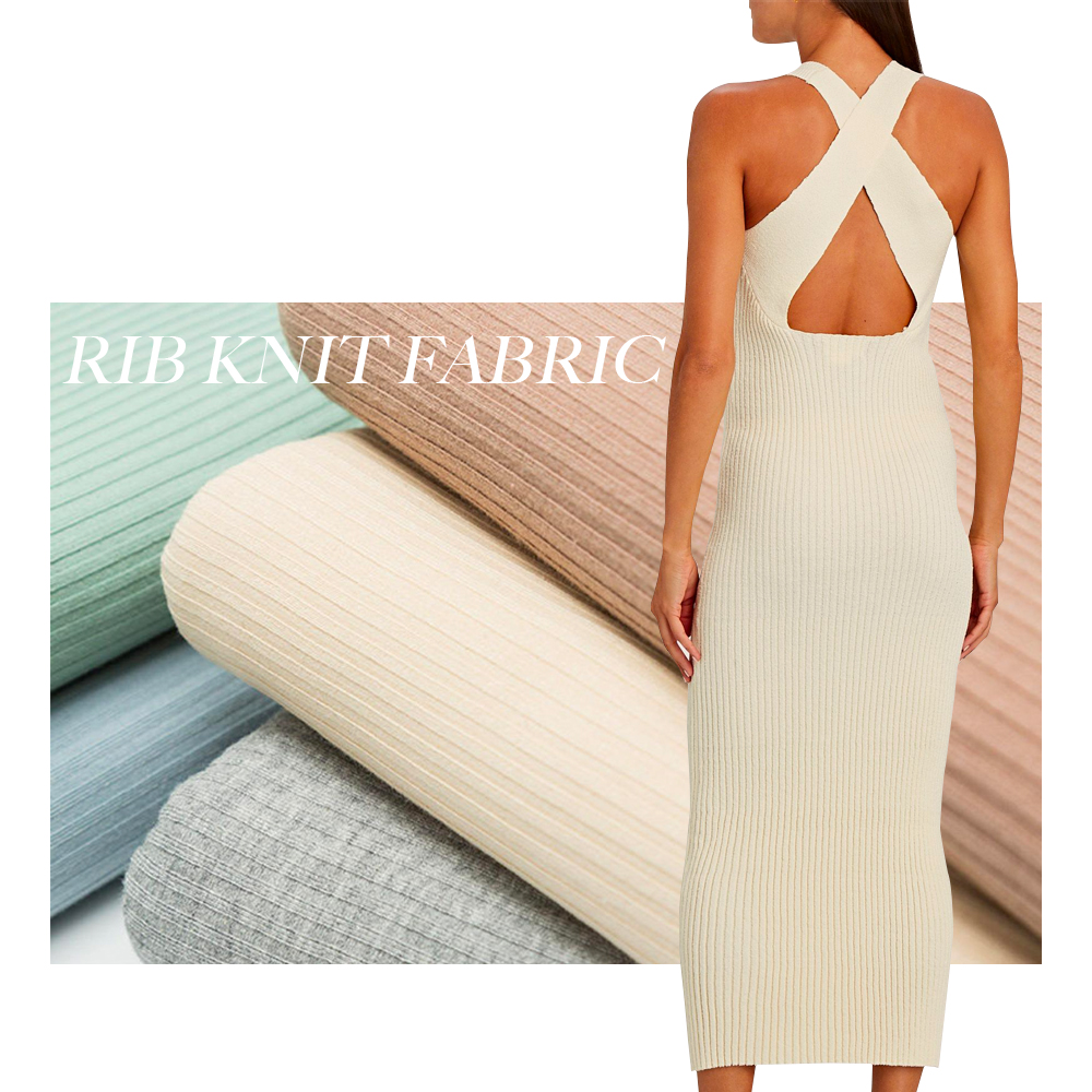 2021 high quality rib knit fabric solid colorcustom spandex polyester rib knit fabric