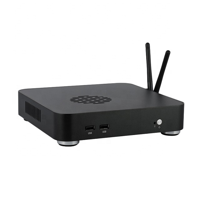 Ультракомпактный промышленный мини-ПК WIN7/8/10/Linux 2 ethernet Barebone без вентилятора 12 В core i3 i5 i7 J1900 J4105