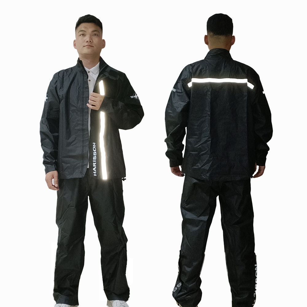 Factory price OEM reflective motorcycle rainsuit rain suit pvc for men