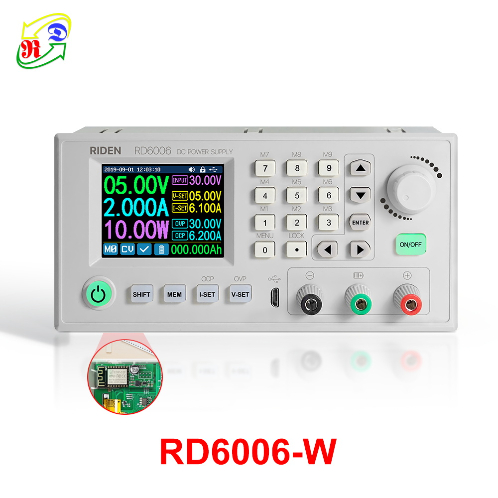 RD RD6006W USB Wi-Fi, dc-dc преобразователь напряжения тока Регулируемый источник питания постоянного тока понижающий преобразователь напряжения вольтметр 60V 6A