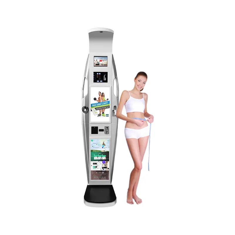 Medical Commercial Coin Acceptor Hight Weight Checker Scale Human Height Measurement Machine