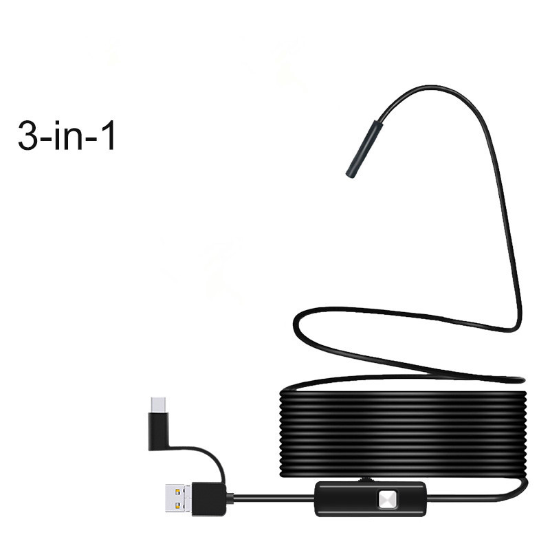8mm Android Endoscope OTG Micro USB Endoscope Waterproof 3 in 1 Borescopes Inspection Camera with 6 LED