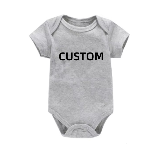 Custom Onesie Baby Clothes Printing Logo Infants New Born Short Sleeve 100% Cotton Blank Romper Bodysuit for Toddler