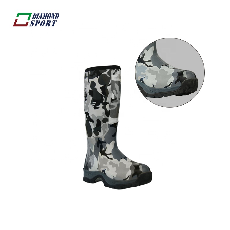 Camouflage rubber winter keep warm rain hunting boot man