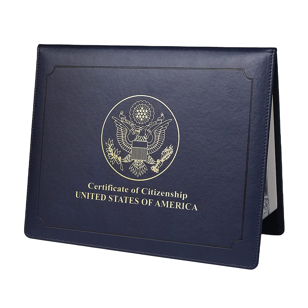 Wholesale Gold Foil Stamping Logo Document A4 Diploma Certificate of Honor Holder Award PU Certificate Cover Folder