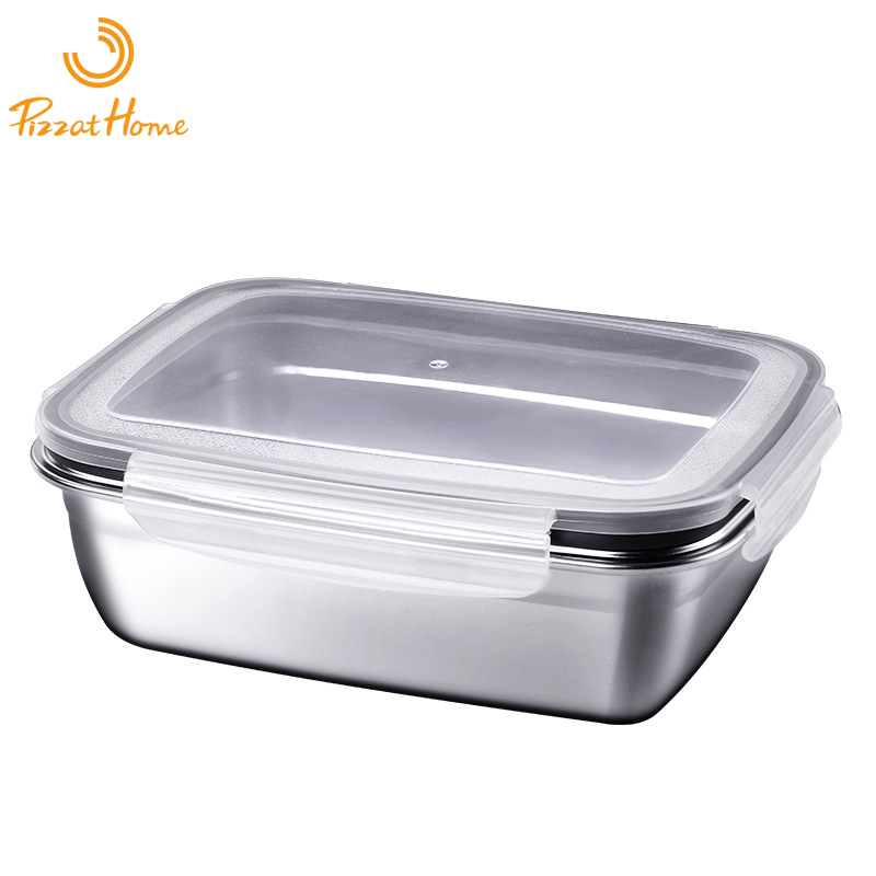 304 Food Grade Stainless Steel Lunch Box 550ml/850ml/1500ml Lunchbox Rectangle Food Container Salad Fruit Dishware