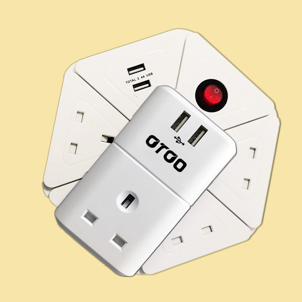 Интеллектуальная настенная розетка с двумя USB-портами, индивидуальный адаптер питания в британском стиле для путешествий