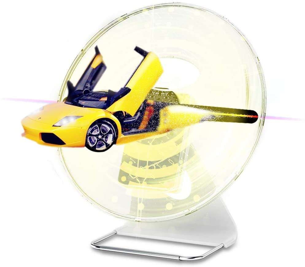 Настольный 3D проектор с голограммой и дисплеем, перезаряжаемая батарея, прозрачная Бесшумная защитная крышка и дизайн уровня ручки