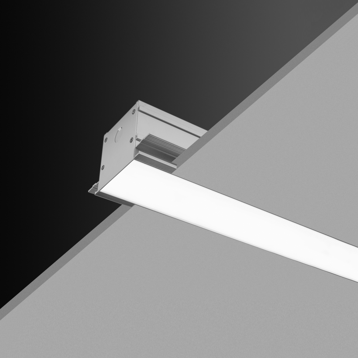 3.5 inch wide recessed trimless custom length custom shape linear LED profile light for office place and school