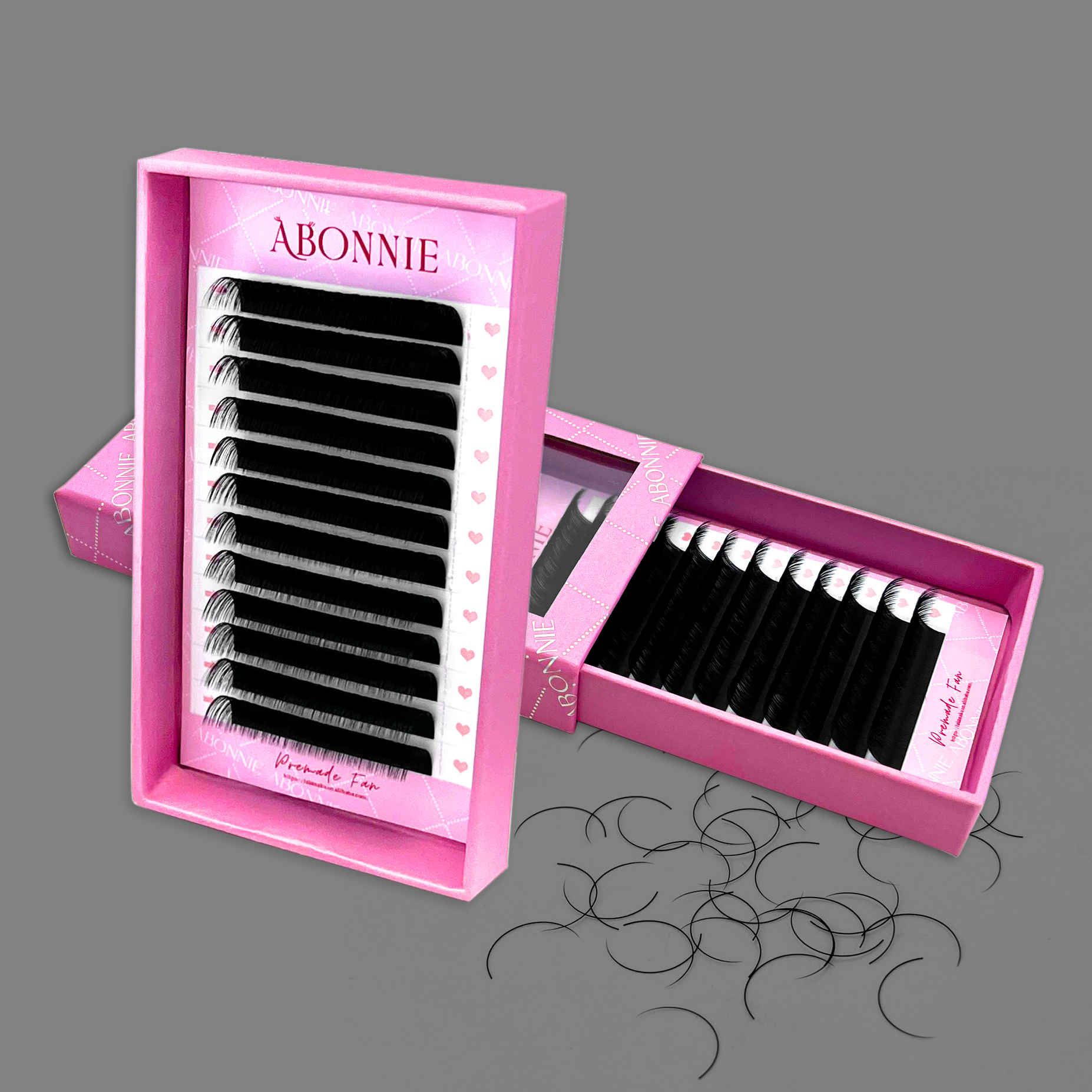 Abonnie wholesale premium cashmere lash extensions supplies individual volume lash trays Private label mink eyelash extensions
