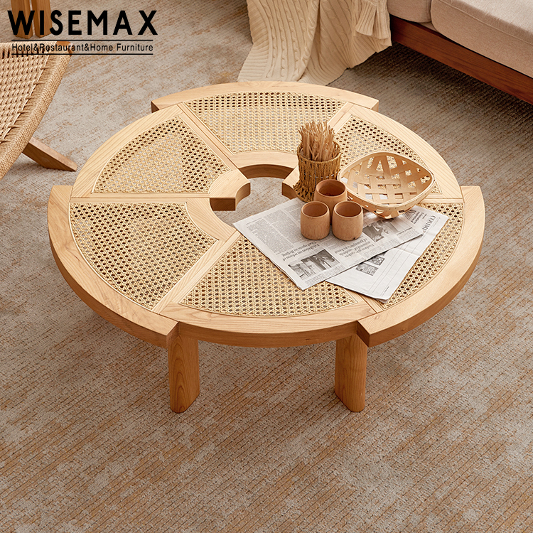 Мебель WISEMAX, Шарлотта перрии, шестисегментный круглый деревянный стол для Рио из ротанга