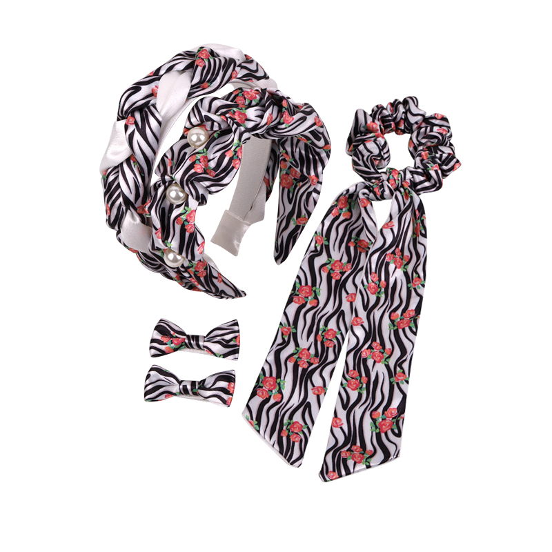 Bow Long Ribbon Elastic Animal Print Hair Ties Colorful Vintage Stretch Hair Scrunchies
