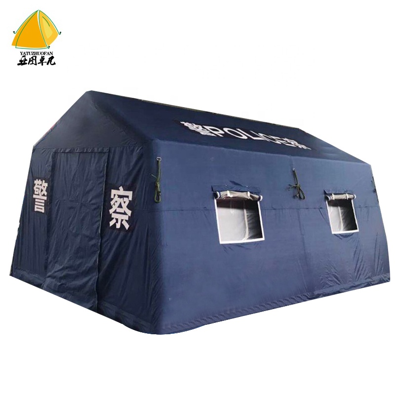 Portable heavy duty extreme weather airbeam military canvas tent