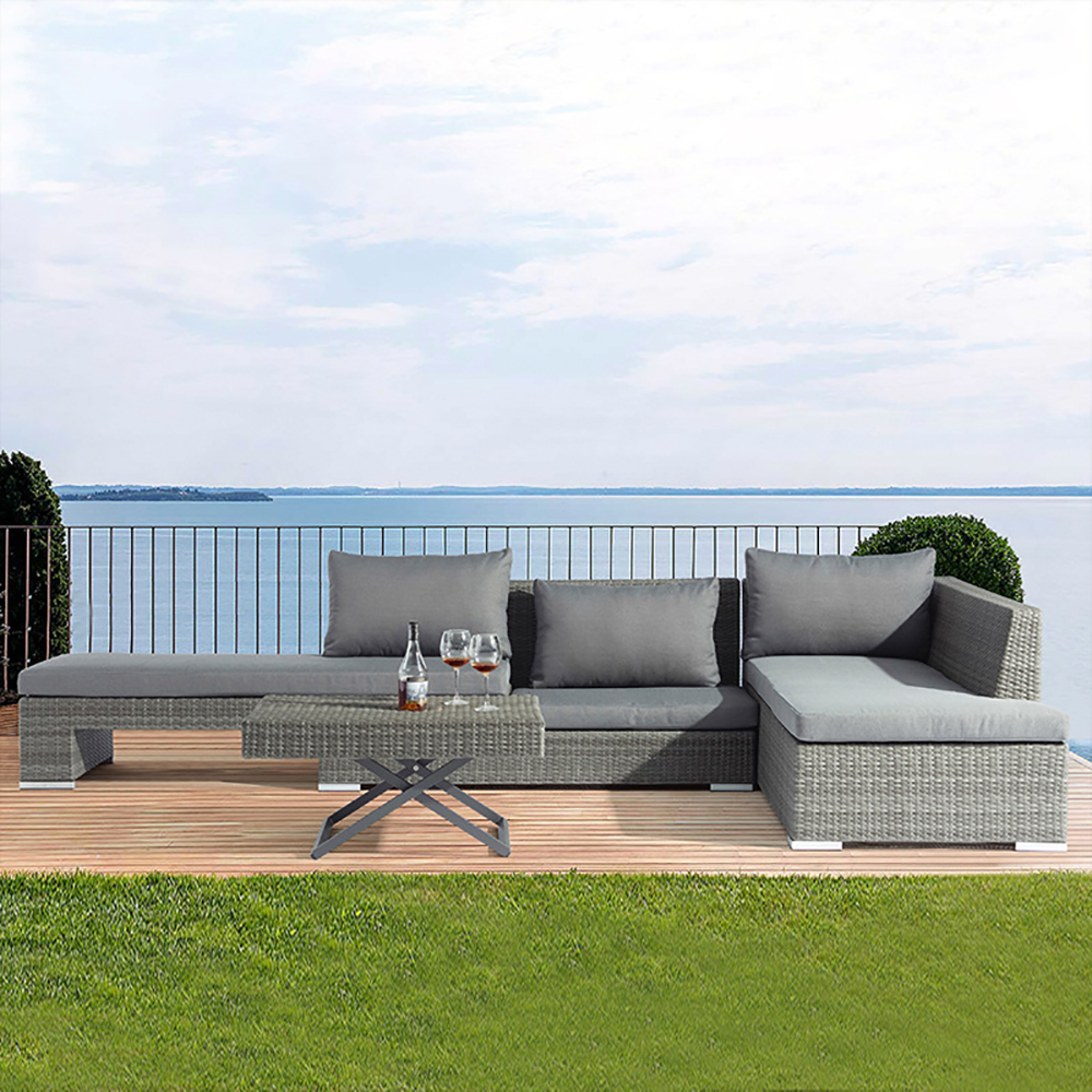 High Quality Outdoor Rattan Furniture Sofa Set Modernist Patio Balcony Outdoor Furniture 4 Piece Rattan Garden Set