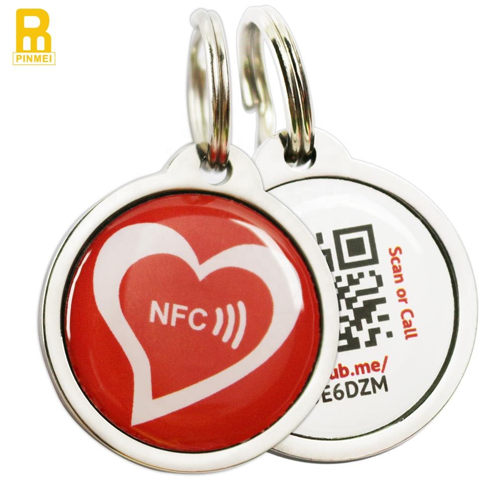 NFC RFID pet тег RFID водонепроницаемый NFC pet тег с QR кодом собаки тег